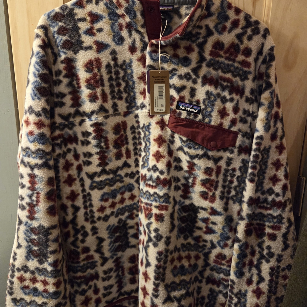 Patagonia Multicolor Patterned Fleece Jacket Wandering Woods Hard To Find .